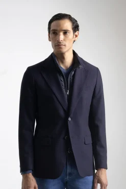 Blazer slim com gola removível