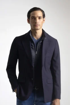 Blazer slim com gola removível