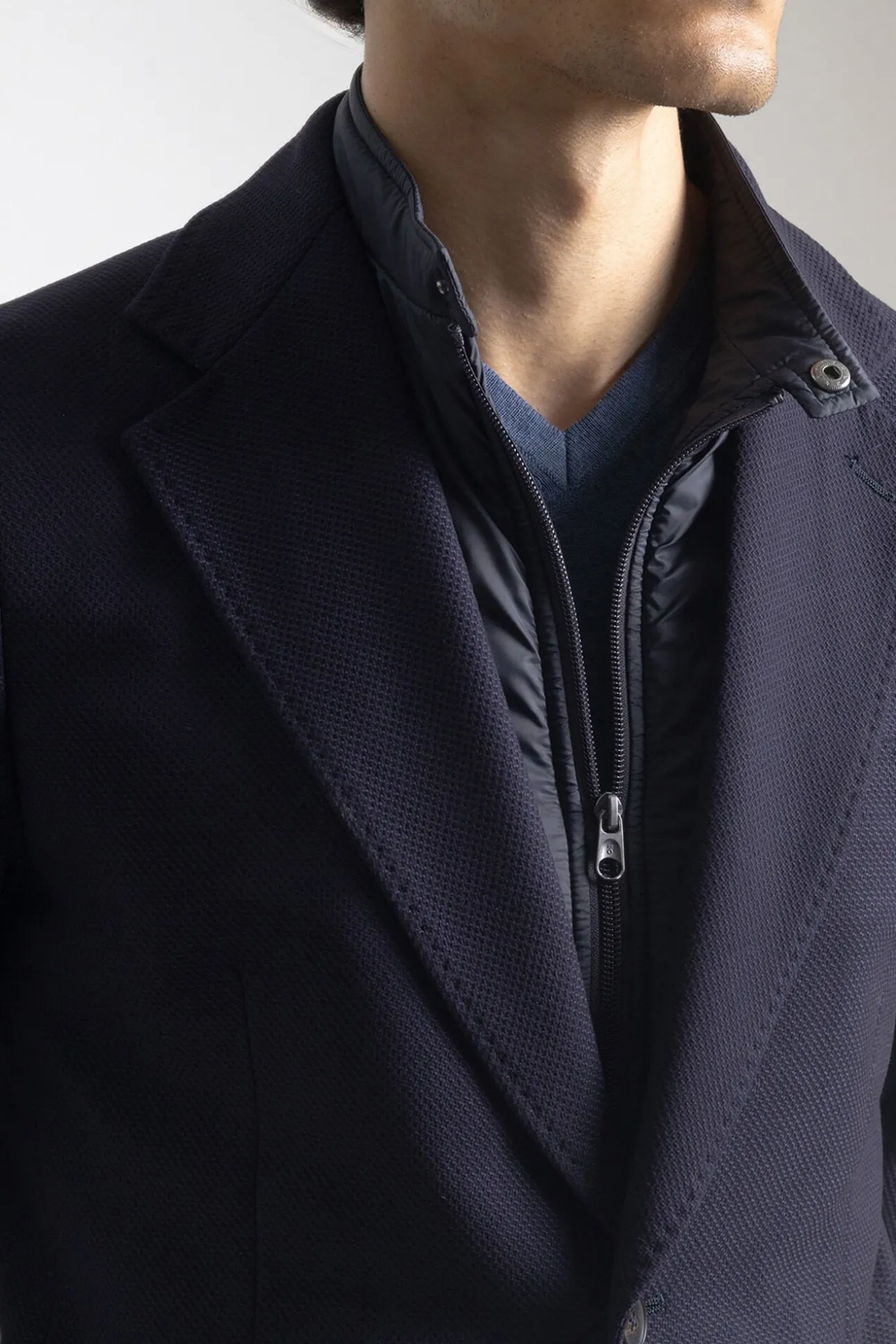 Blazer slim com gola removível