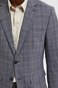 Blazer Slim Fit de xadrez com bolsos