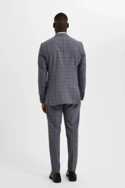 Blazer Slim Fit de xadrez com bolsos