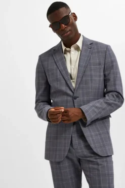 Blazer Slim Fit de xadrez com bolsos