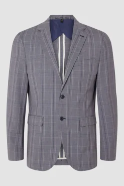 Blazer Slim Fit de xadrez com bolsos
