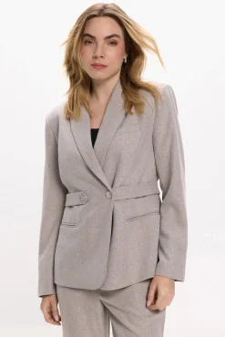 Blazer trespassado com botões