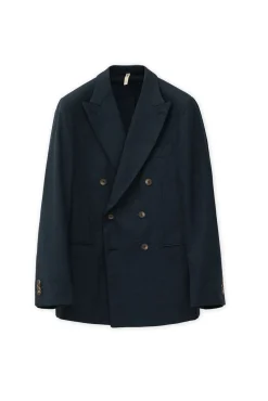 Blazer trespassado efeito linho