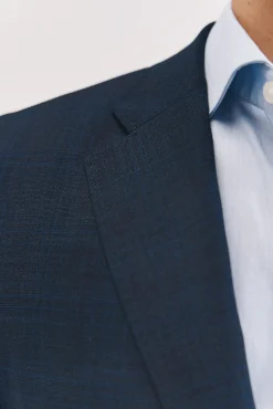 Blazer xadrez azul slim fit