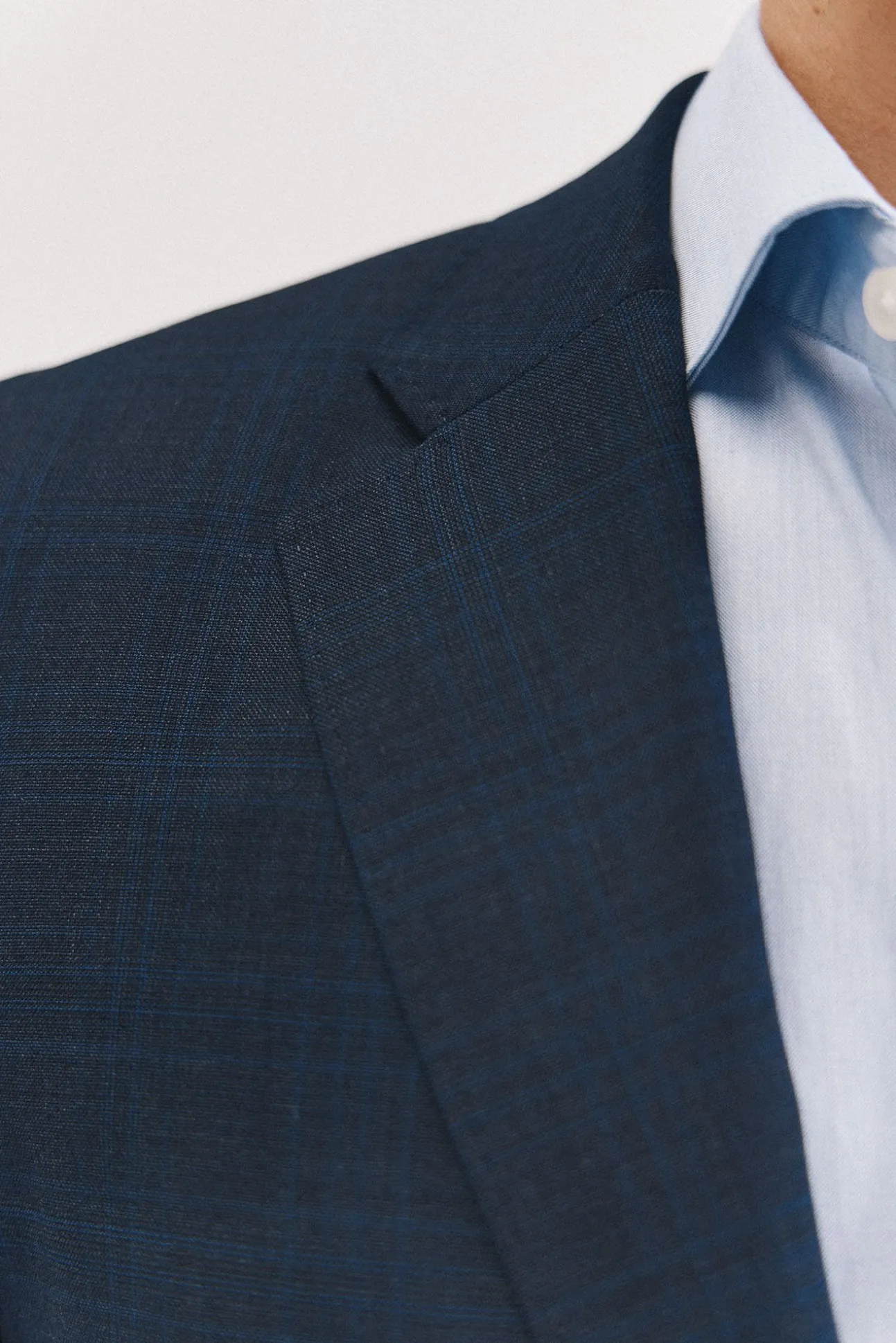 Blazer xadrez azul slim fit