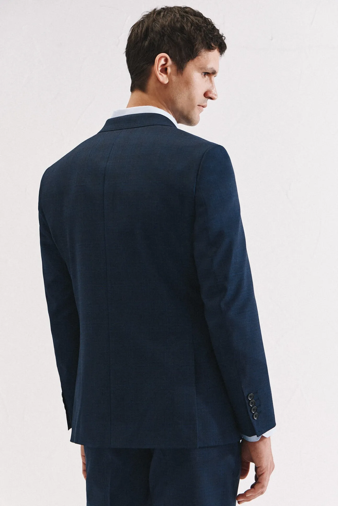 Blazer xadrez azul slim fit