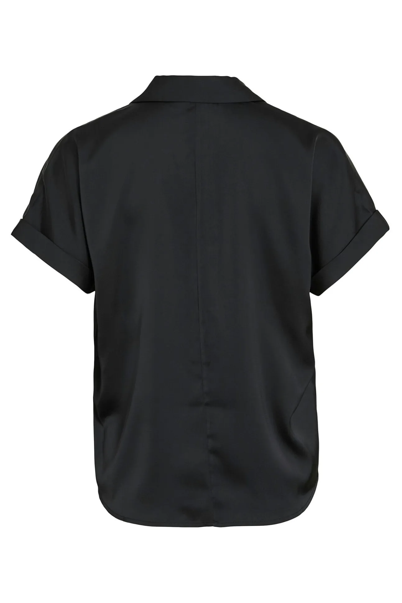 Blusa acetinada de manga curta