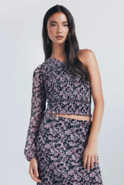 Blusa assimétrica tipo bata