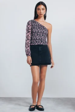 Blusa assimétrica tipo bata