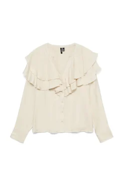 Blusa com gola franzida
