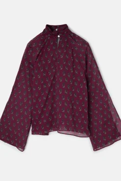 Blusa com motivos estampado no gola