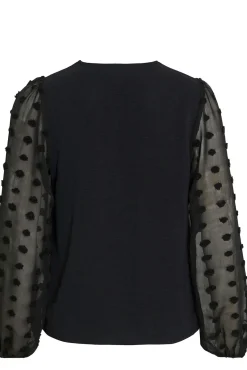 Blusa com plumeti nas mangas