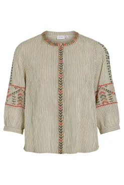 Blusa de algodão com bordado étnico