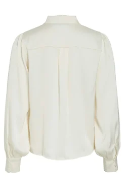 Blusa de cetim de manga manga