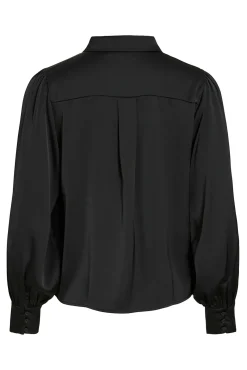 Blusa de cetim de manga manga