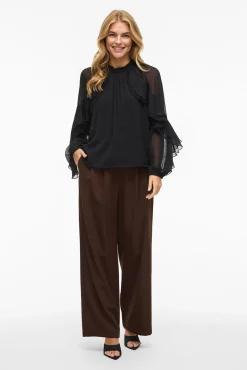 Blusa de chiffon com babados