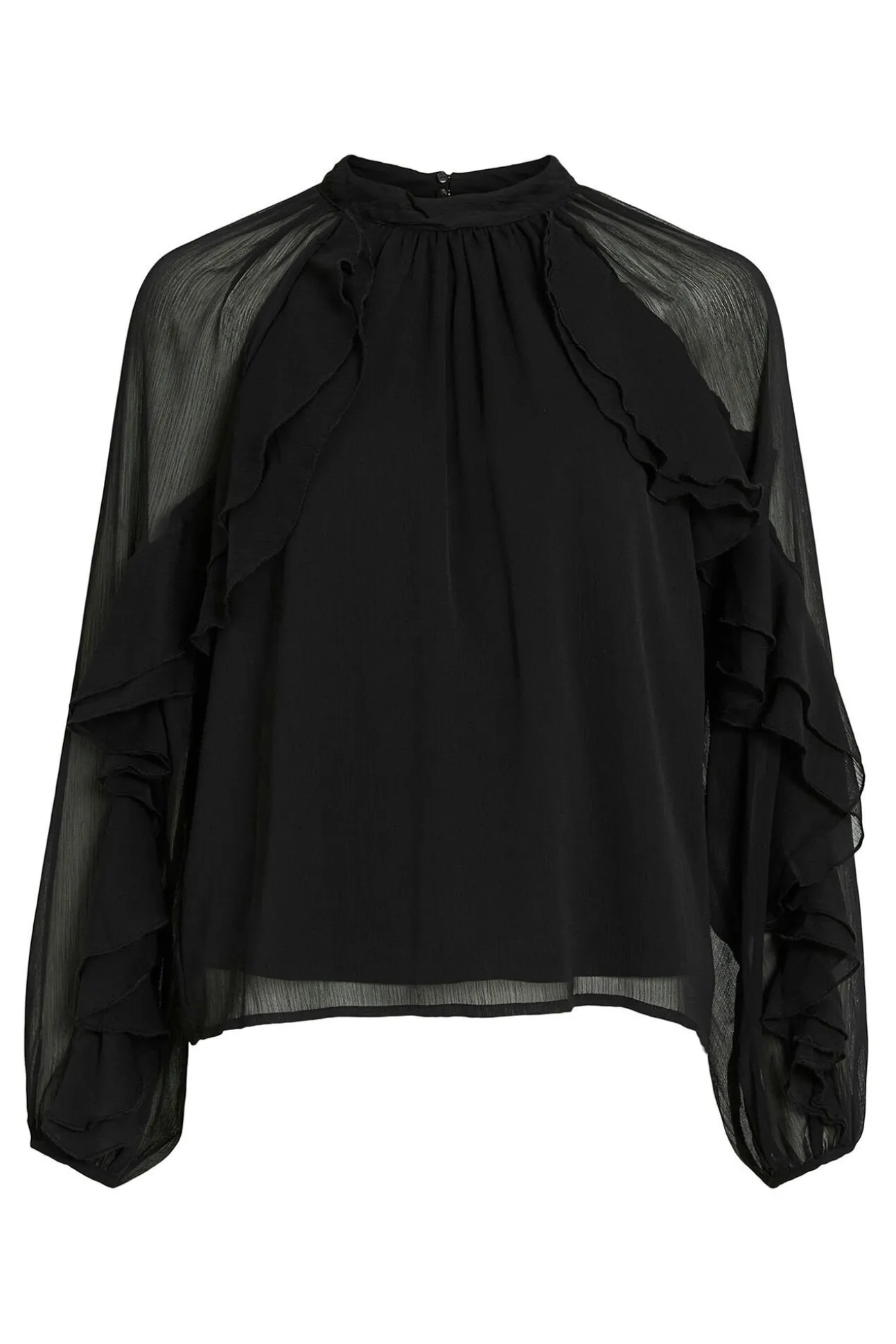 Blusa de chiffon com babados