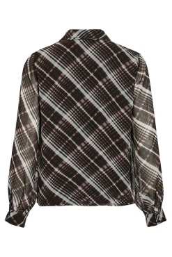 Blusa de chiffon com laçada