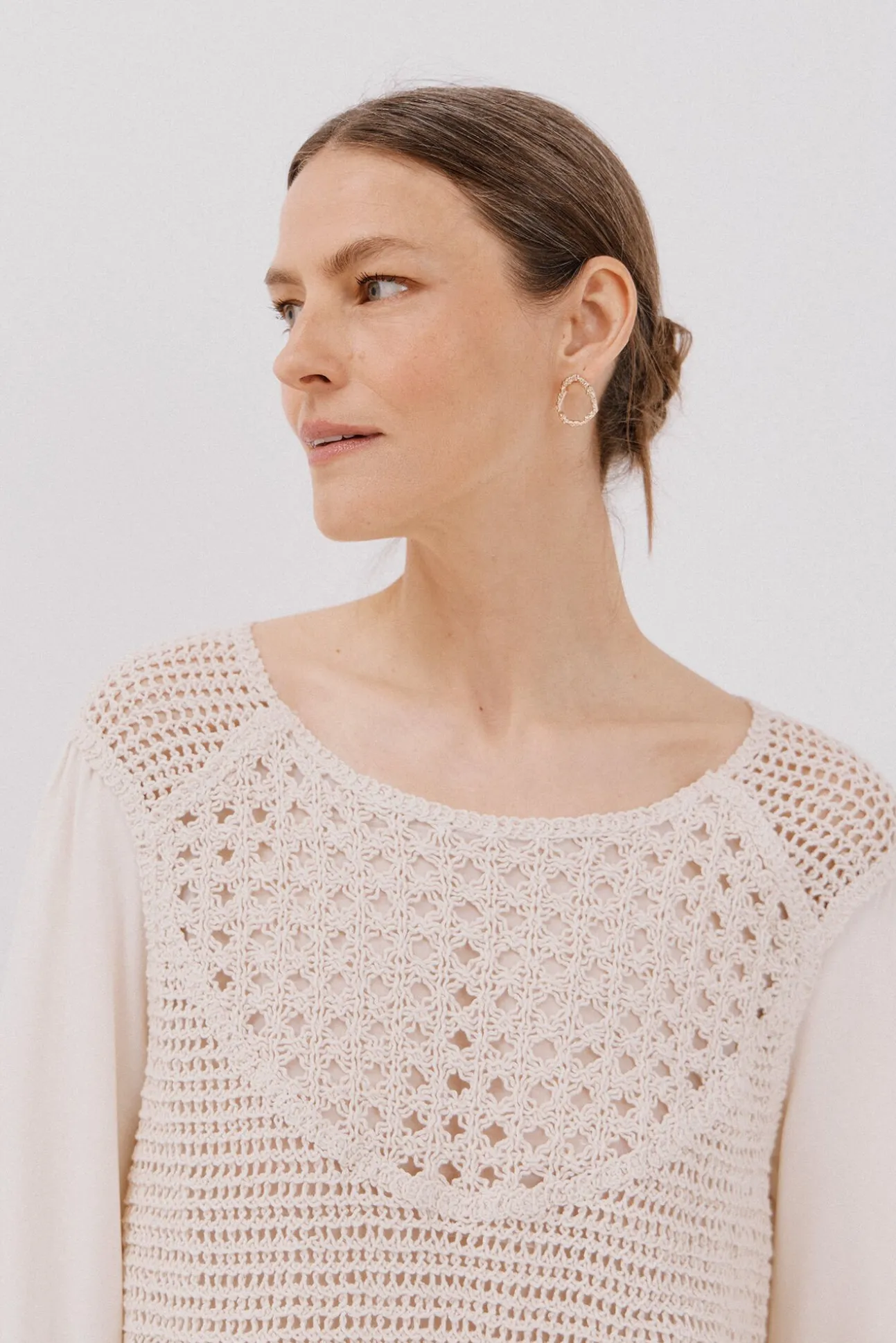 Blusa de crochet combinada