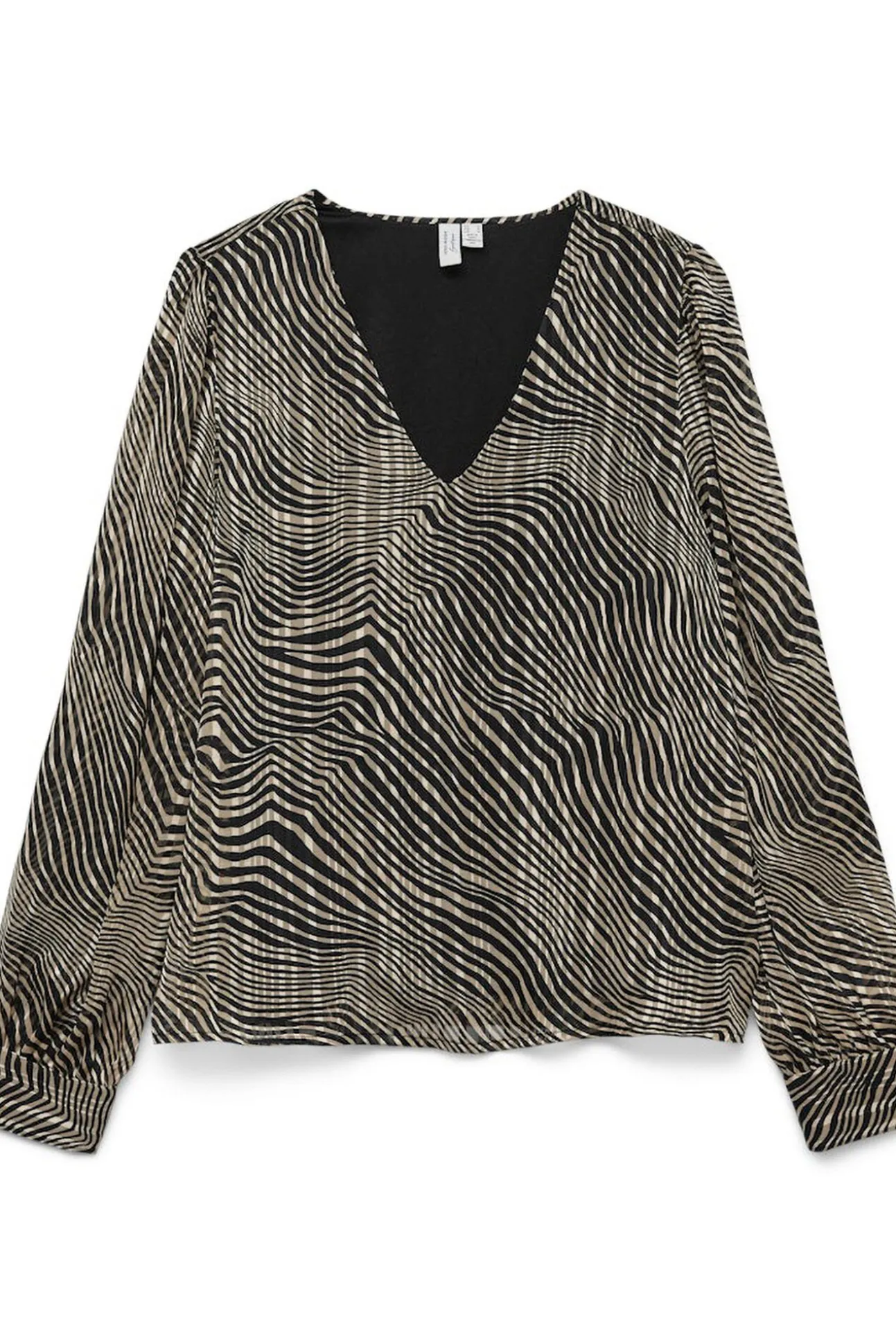 Blusa de gola comprida com decote em V