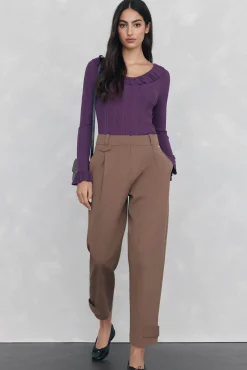 Blusa de malha com folho