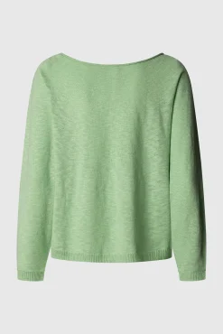 Blusa de malha de malha manga comprida com detalhe nas mangas.