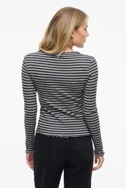 Blusa de manga comprida com vivo