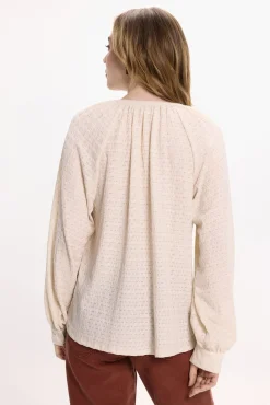 Blusa de manga comprida com gola mao