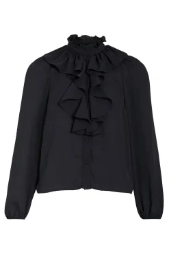 Blusa de manga comprida com babados