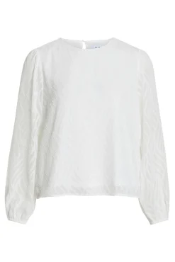 Blusa de manga comprida com gola redonda