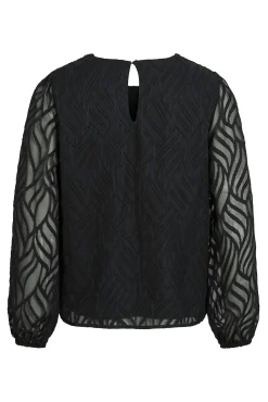 Blusa de manga comprida com gola redonda