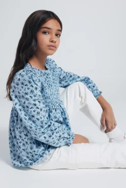 Blusa de manga comprida para menina
