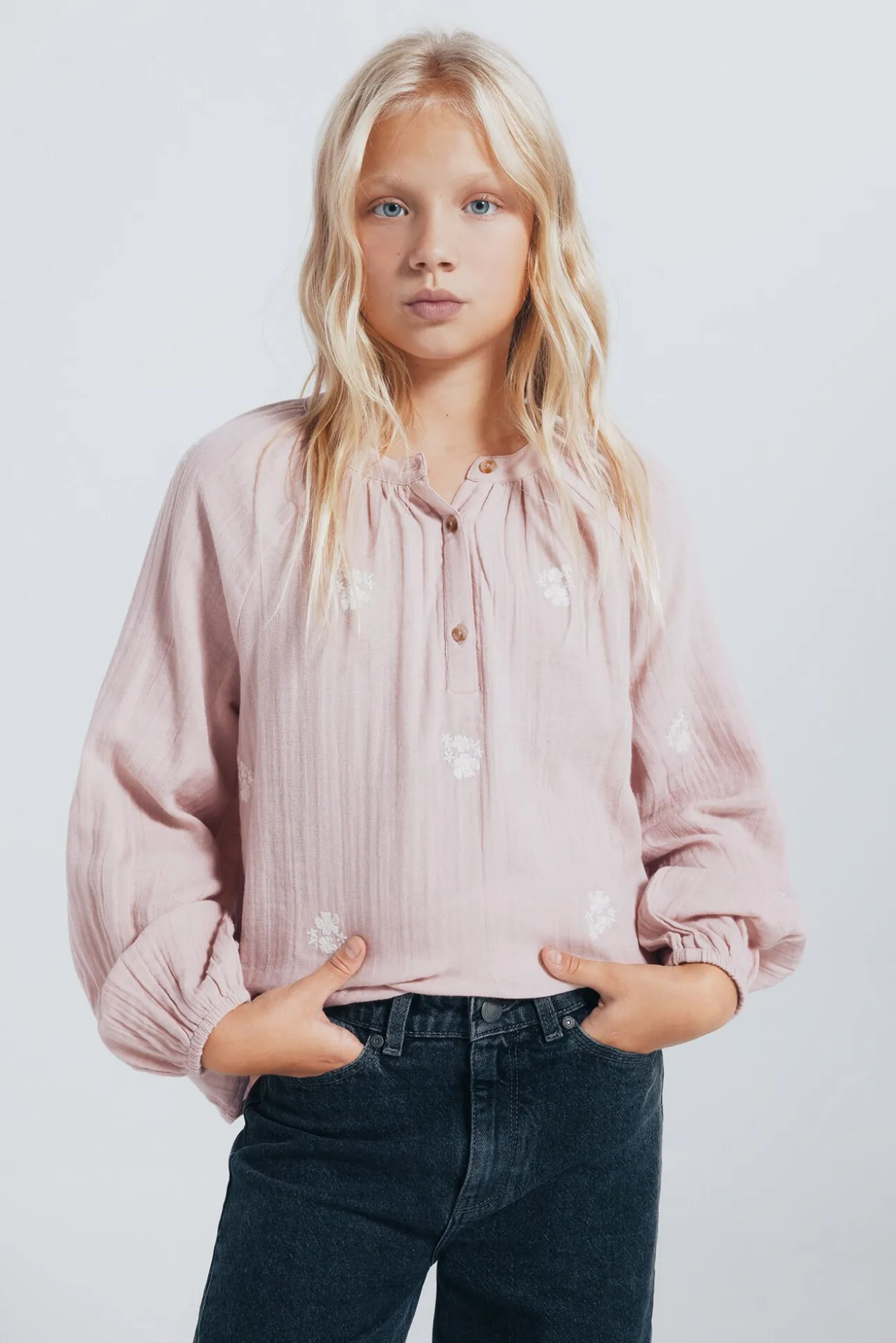 Blusa de manga comprida para menina