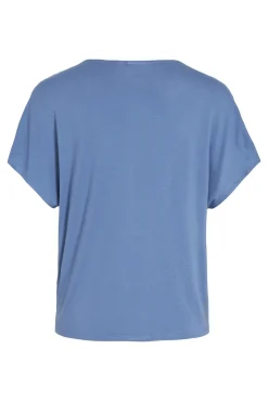 Blusa de manga curta acetinada