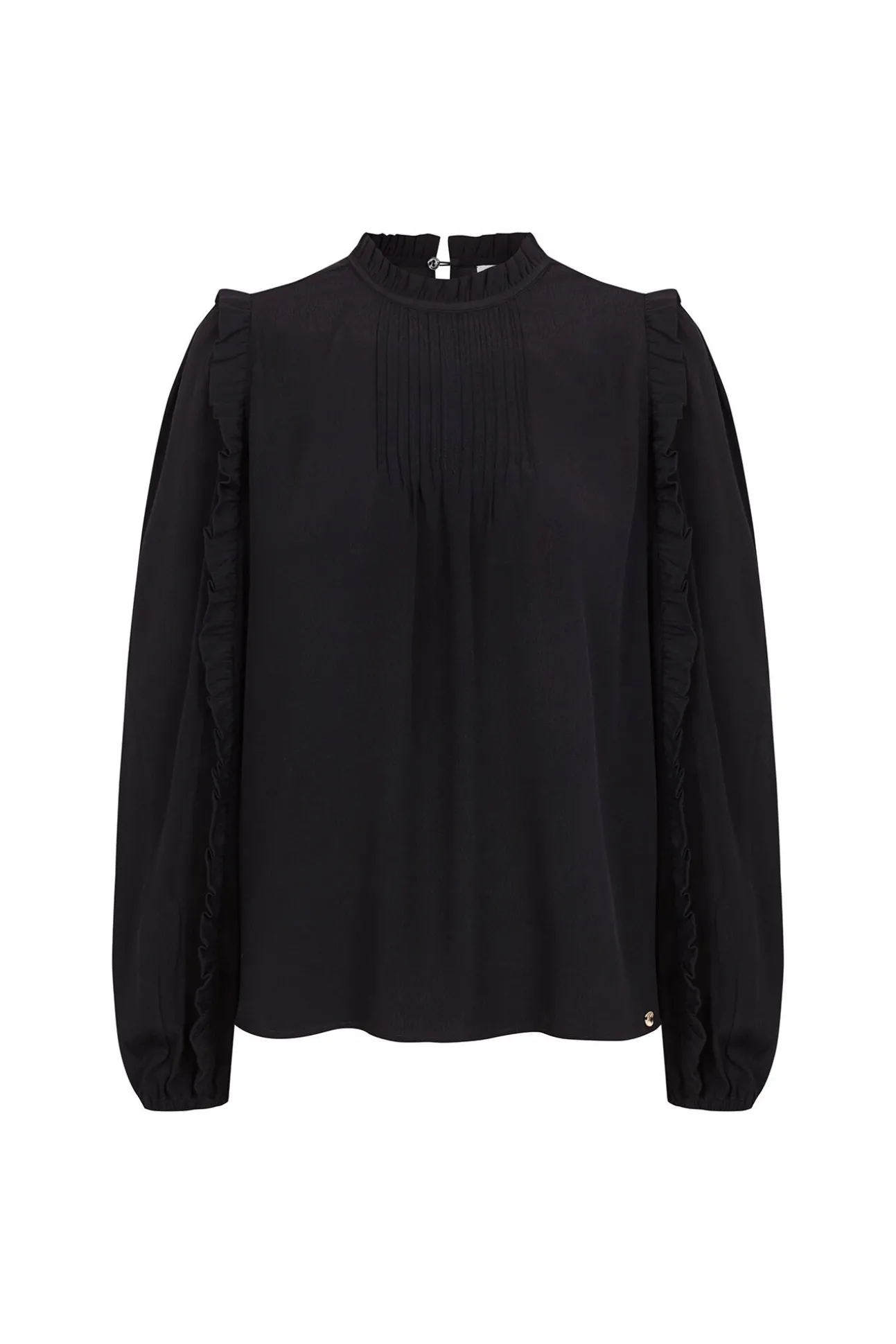 Blusa de renda com babados
