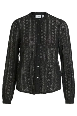 Blusa de renda com manga comprida