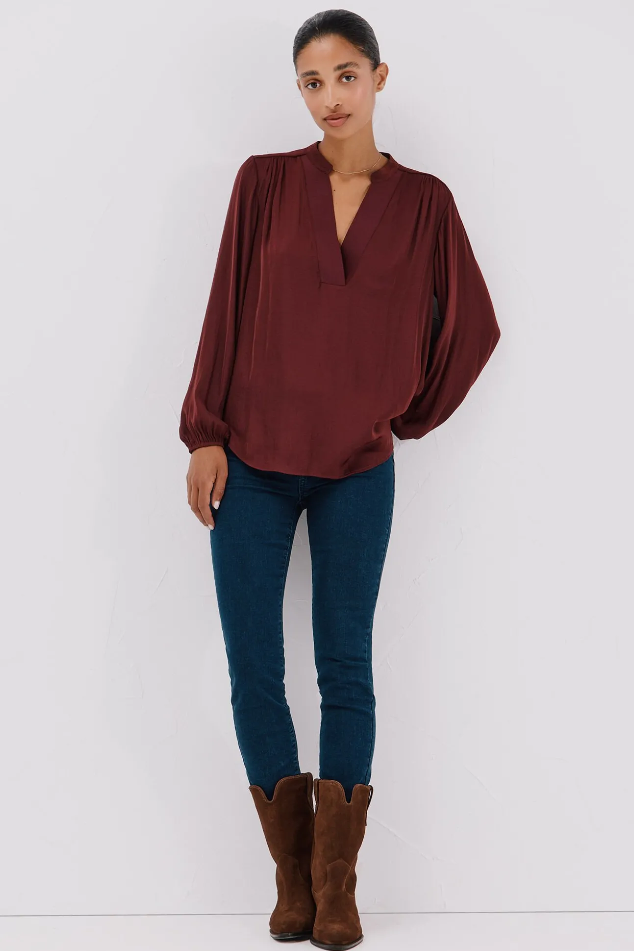 Blusa de satin fluido