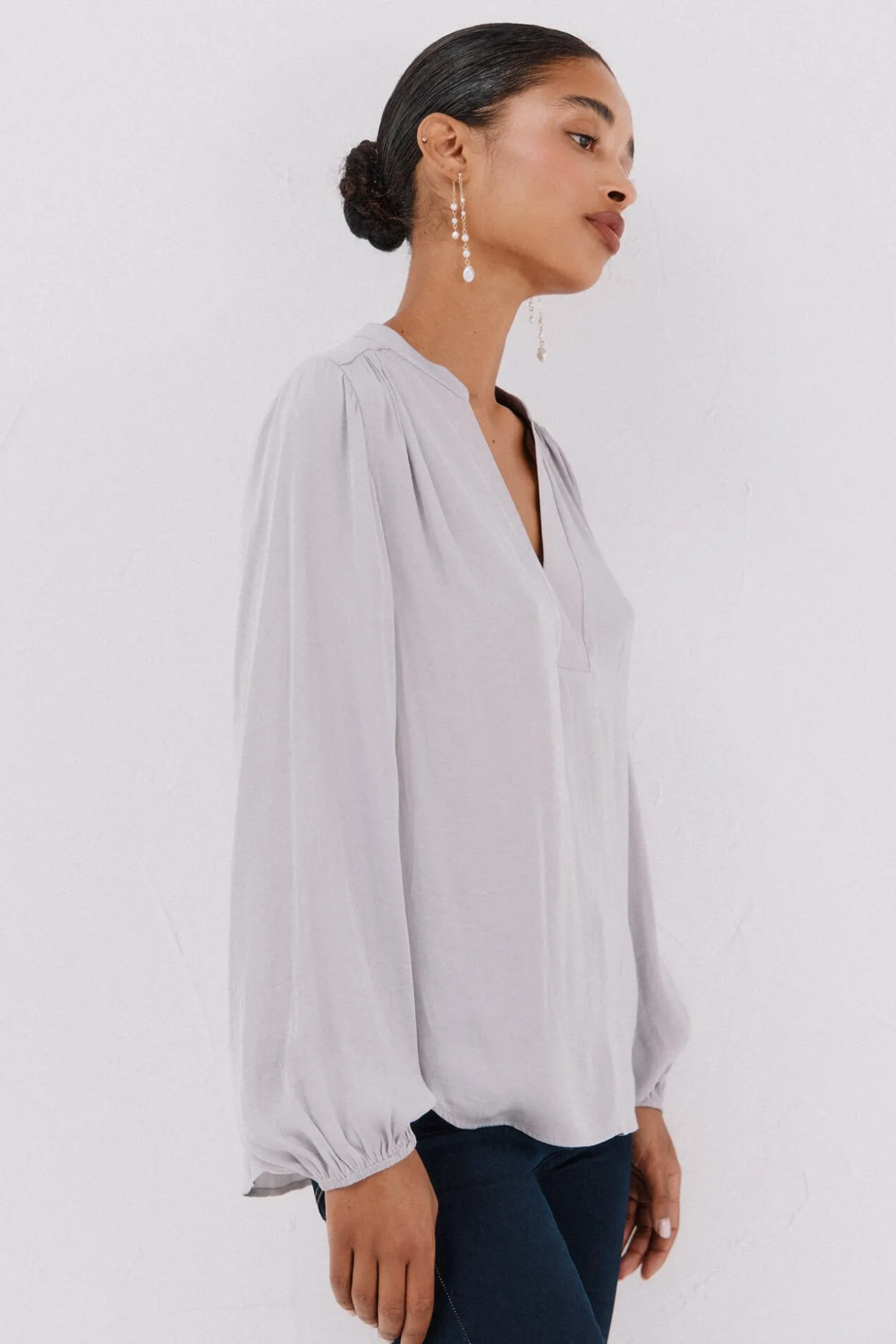 Blusa de satin fluido