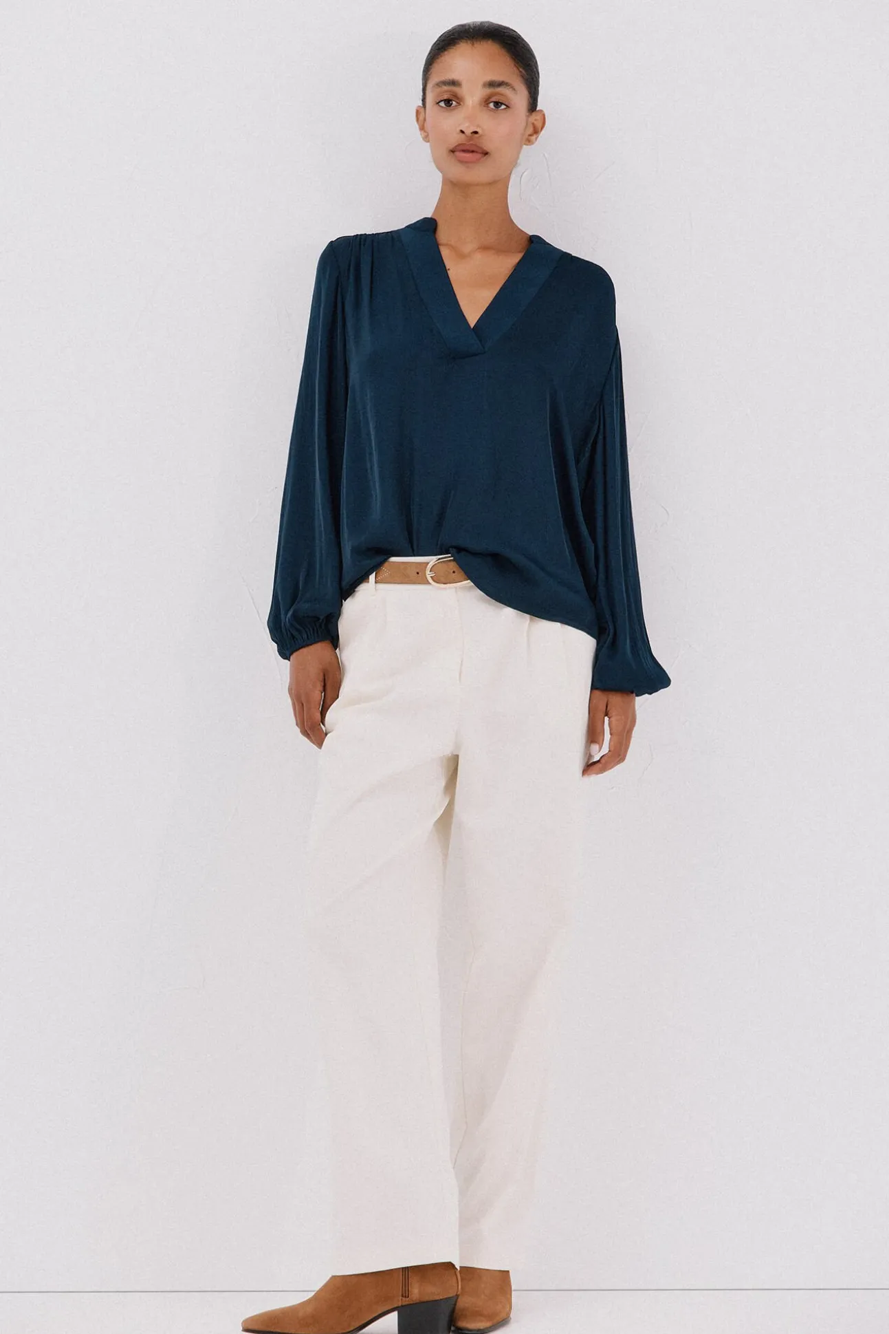 Blusa de satin fluido