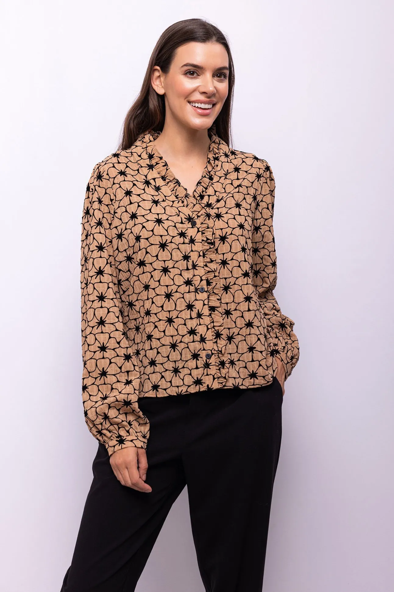 Blusa de tecido texturizado