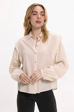 Blusa de viscose com detalhes em lurex
