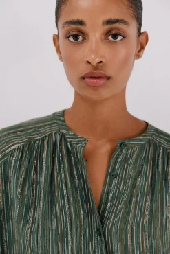 Blusa estampada lúrex