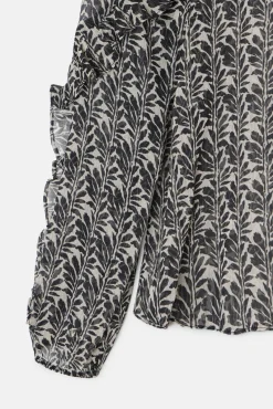 Blusa estampado com babados