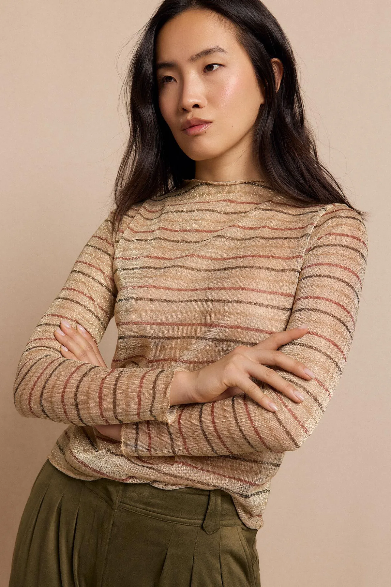 Blusa listrada de lurex
