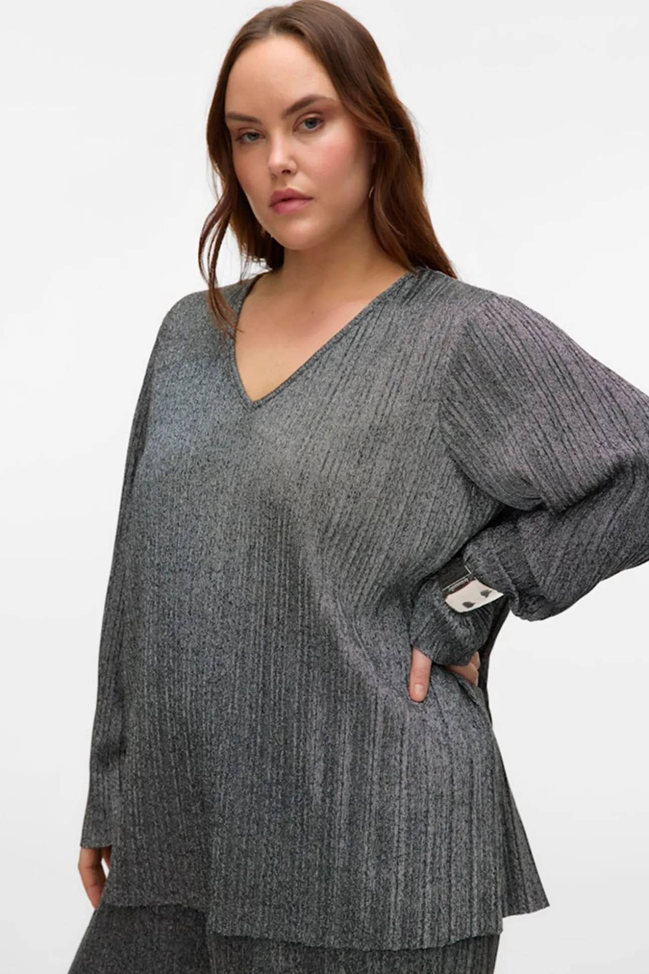 Blusa manga top longa plus size