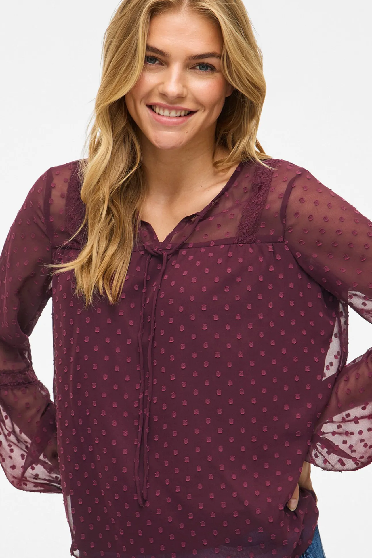 Blusa plumeti de manga comprida