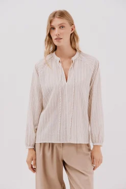 Blusa riscas de cordão