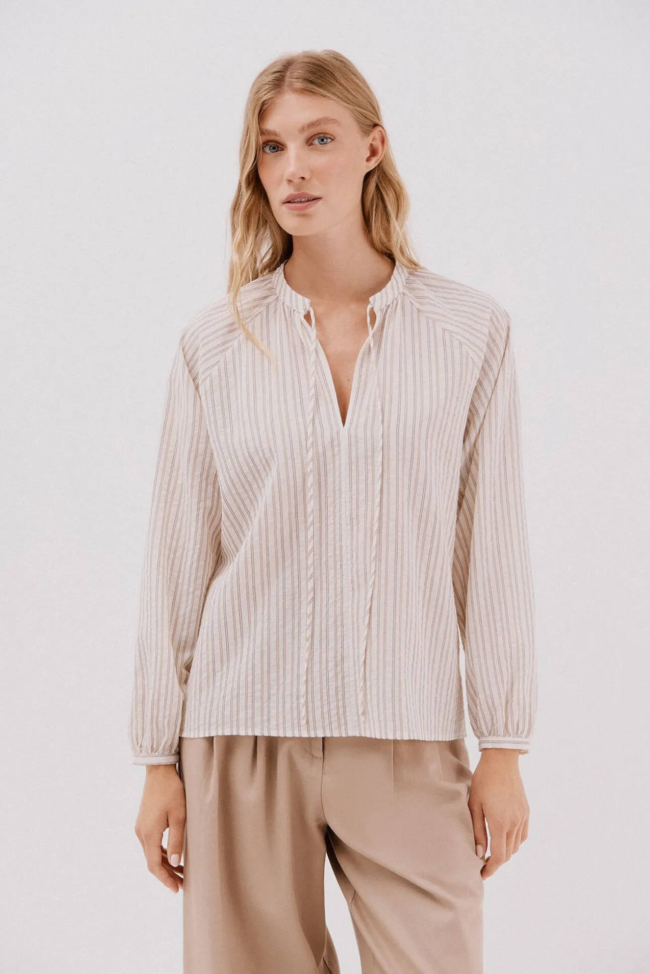 Blusa riscas de cordão